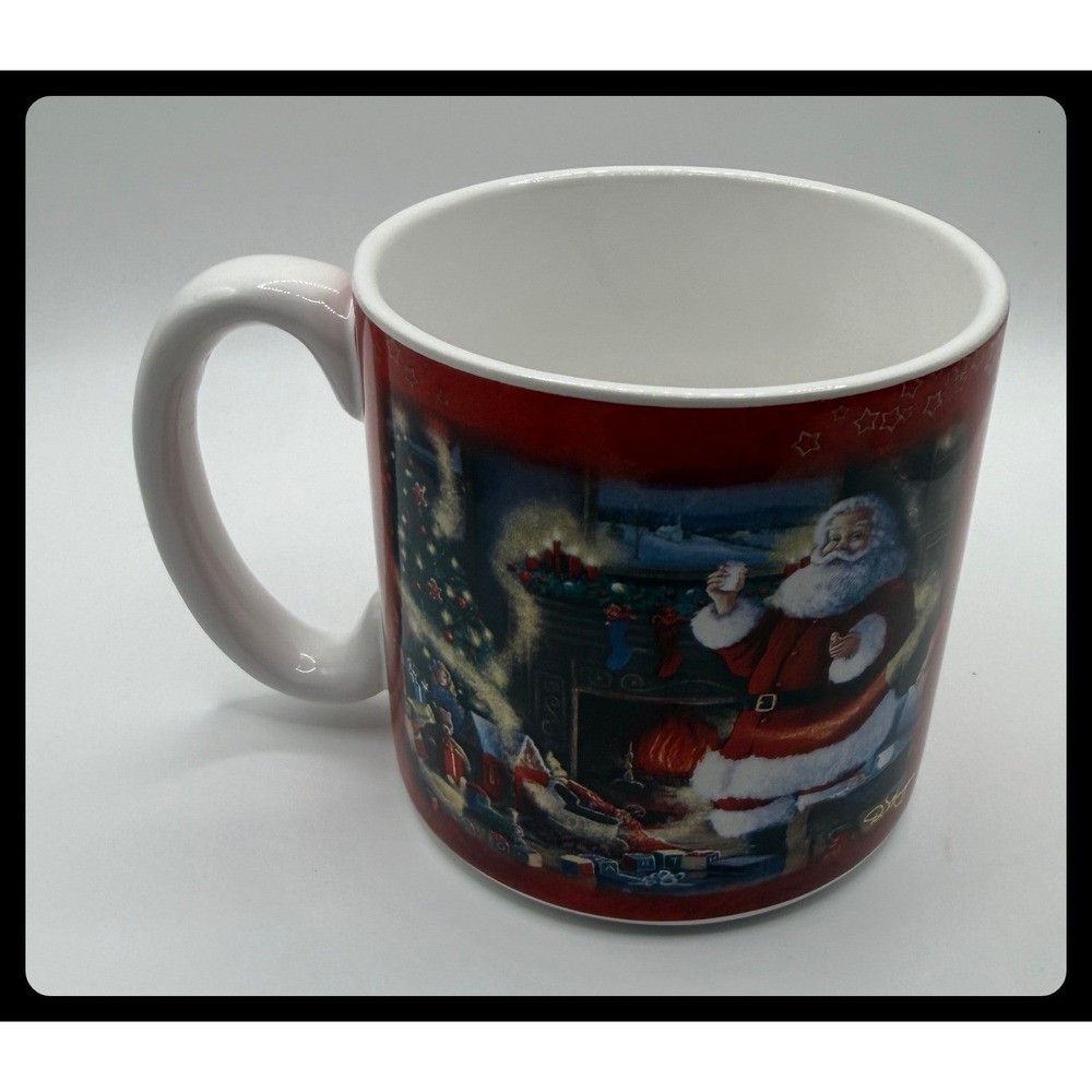 Burton + Burton Santa Coffee Mug Red D. Morgan Christmas Holiday Gift